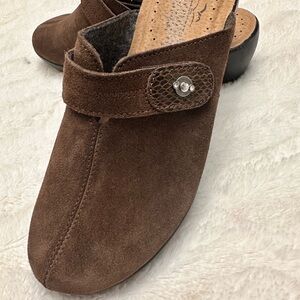 Fly Flot Women's Brown Leather Mule Slip-On Comfort Shoes Eu 41